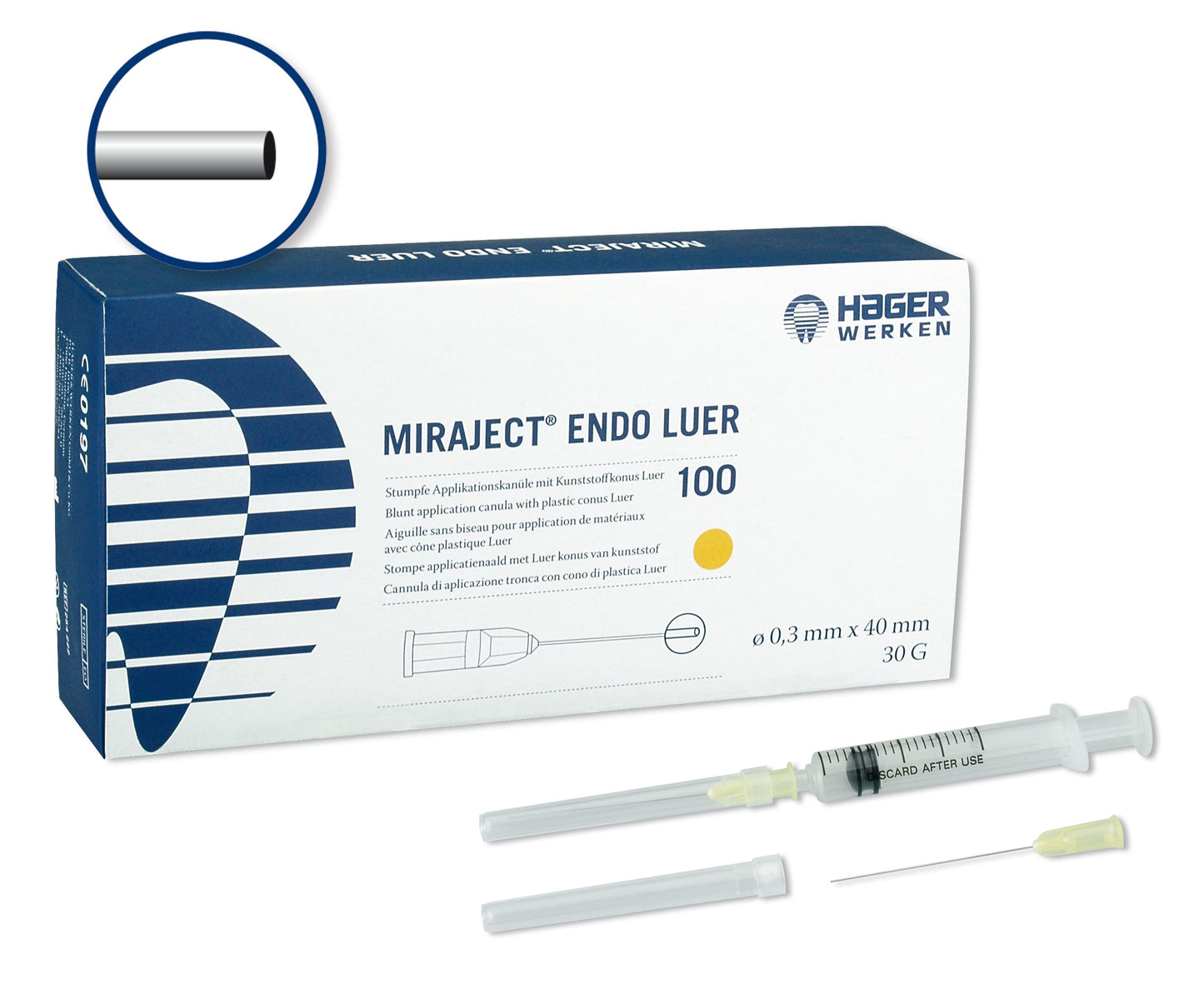 Agulhas de irrigacao miraject endo luer - Hager & Werken