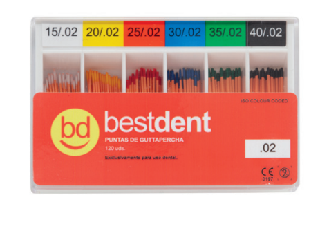 Pontas de guttapercha iso nº 15 - 80 bestdent - Bestdent