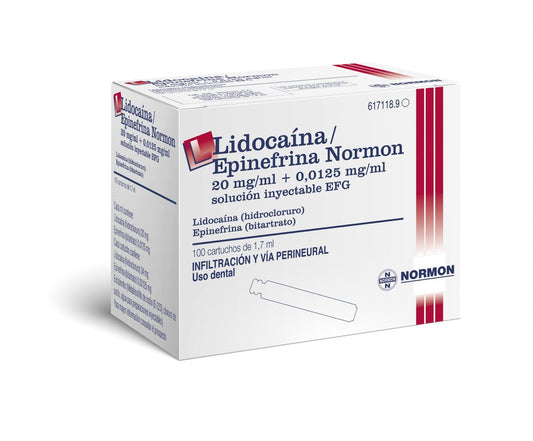 Lidocaína 2% 1:80.000 (Vermelha) - Normon