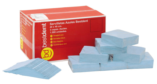 Guardanapos 30x30cm Azul Tripla Capa - Bestdent